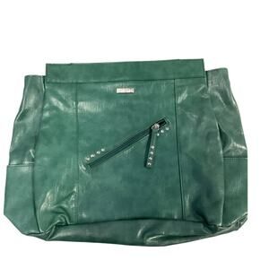 New 2010 Miche Bag Leah Faux Leather Magnetic Clutch w Grommets No Handles